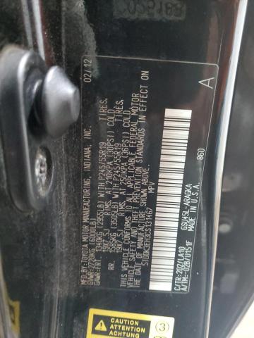 5TDDK3EH3CS131467 - 2012 TOYOTA HIGHLANDER LIMITED BLACK photo 13