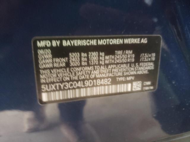 5UXTY3C04L9D18482 - 2020 BMW X3 SDRIVE30I BLUE photo 14