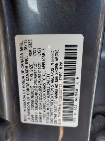 2HKRM4H72GH669212 - 2016 HONDA CR-V EXL SILVER photo 14