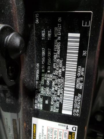 JTEBU5JR5F5252857 - 2015 TOYOTA 4RUNNER SR5 CHARCOAL photo 13