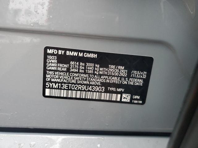 5YM13ET02R9U43903 - 2024 BMW X5 M COMPETITION GRAY photo 12
