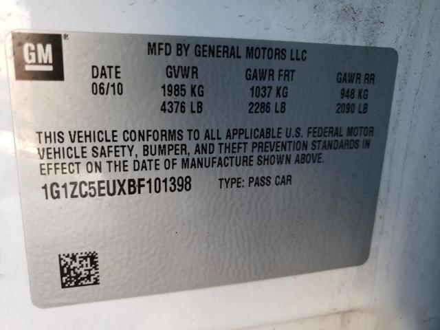 1G1ZC5EUXBF101398 - 2011 CHEVROLET MALIBU 1LT თეთრი ფოტო 13