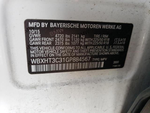 WBXHT3C31GP884567 - 2016 BMW X1 XDRIVE28I WHITE photo 13