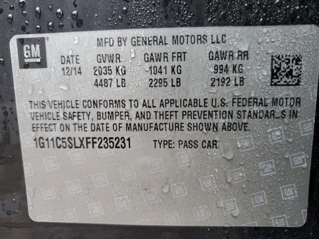 1G11C5SLXFF235231 - 2015 CHEVROLET MALIBU 1LT Графитовый фото 12