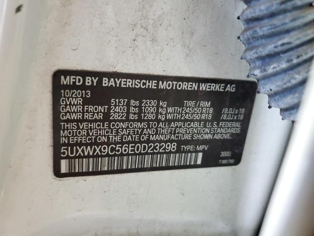 5UXWX9C56E0D23298 - 2014 BMW X3 XDRIVE28I WHITE photo 12