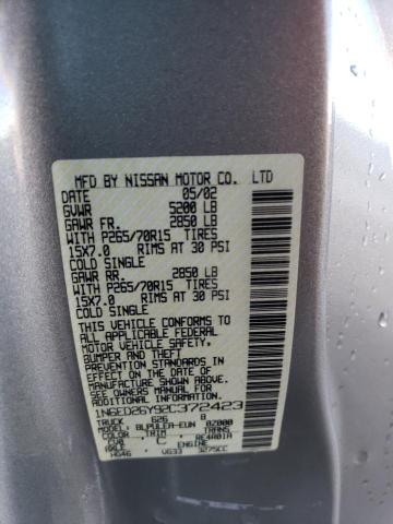 1N6ED26Y92C372423 - 2002 NISSAN FRONTIER KING CAB XE SILVER photo 13