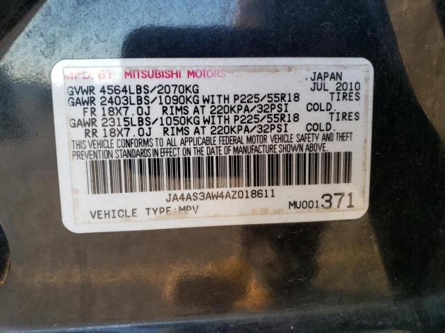 JA4AS3AW4AZ018611 - 2010 MITSUBISHI OUTLANDER SE BLACK photo 14