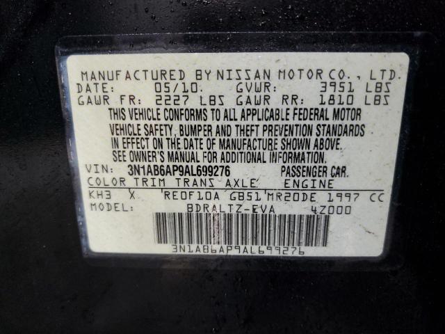 3N1AB6AP9AL699276 - 2010 NISSAN SENTRA 2.0 BLACK photo 13