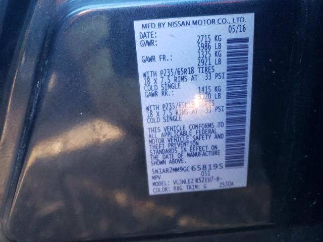 5N1AR2MM9GC658195 - 2016 NISSAN PATHFINDER S BLUE photo 13