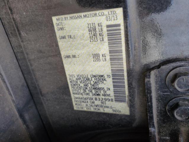 1N4AA5AP1DC832998 - 2013 NISSAN MAXIMA S BLACK photo 12