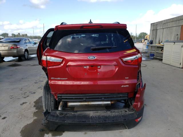 MAJ6S3GL4NC460070 - 2022 FORD ECOSPORT SE BURGUNDY photo 6