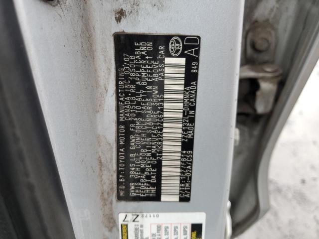 2T1KR32E17C671315 - 2007 TOYOTA COROLLA MA XR SILVER photo 13