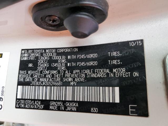 JTEBU5JR3G5296681 - 2016 TOYOTA 4RUNNER SR5/SR5 PREMIUM 白色 照片 13