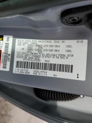 5TFUY5F14LX932589 - 2020 TOYOTA TUNDRA DOUBLE CAB SR/SR5 SILVER photo 12