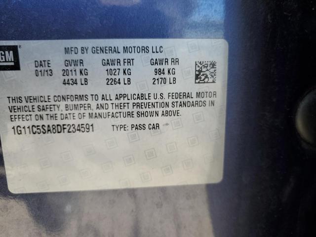 1G11C5SA8DF234591 - 2013 CHEVROLET MALIBU 1LT BLUE photo 12