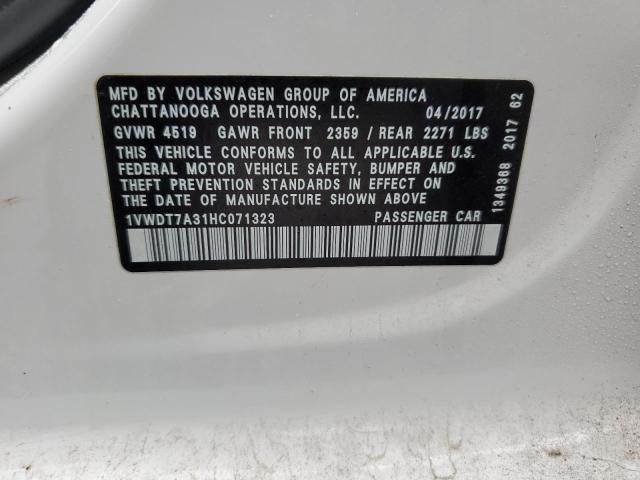 1VWDT7A31HC071323 - 2017 VOLKSWAGEN PASSAT R-LINE Ağ foto 12