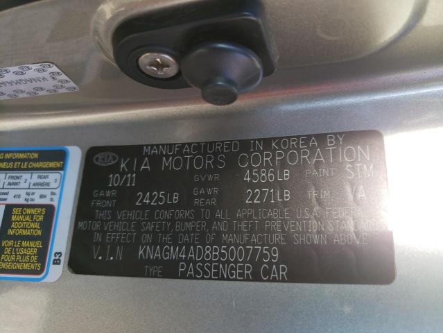 KNAGM4AD8B5007759 - 2011 KIA OPTIMA HYBRID GRAY photo 12