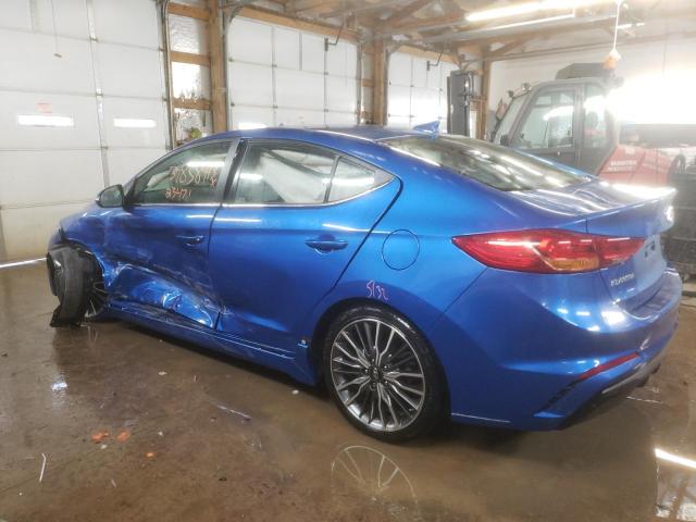 KMHD04LB2JU542566 - 2018 HYUNDAI ELANTRA SPORT BLUE photo 2