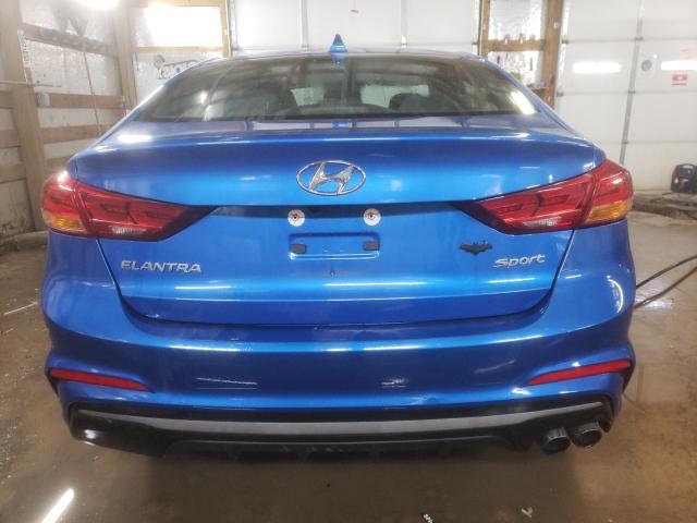 KMHD04LB2JU542566 - 2018 HYUNDAI ELANTRA SPORT BLUE photo 6