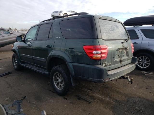 5TDBT48A71S029580 - 2001 TOYOTA SEQUOIA LIMITED GREEN photo 2