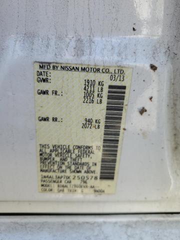 1N4AL3AP7DC250578 - 2013 NISSAN ALTIMA 2.5 WHITE photo 13