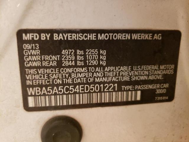 WBA5A5C54ED501221 - 2014 BMW 528 I WHITE photo 13