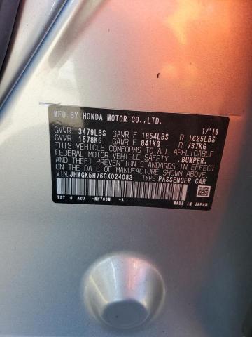 JHMGK5H76GX024083 - 2016 HONDA FIT EX SILVER photo 12