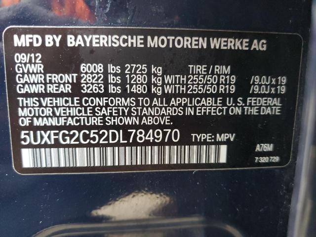 5UXFG2C52DL784970 - 2013 BMW X6 XDRIVE35I BLUE photo 13