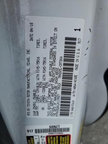 5TFRX5GNXJX119927 - 2018 TOYOTA TACOMA ACCESS CAB თეთრი ფოტო 12