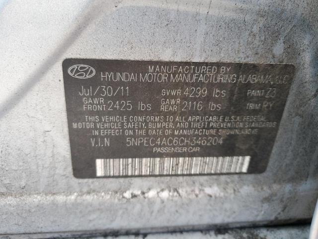 5NPEC4AC6CH346204 - 2012 HYUNDAI SONATA SE SILVER photo 13