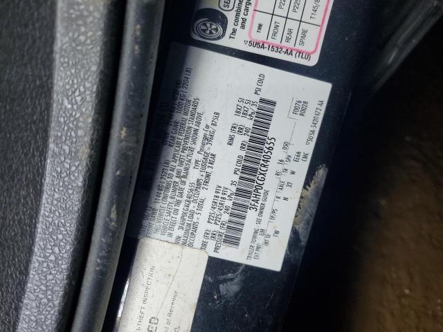 3FAHP0CGXCR405655 - 2012 FORD FUSION SEL BLACK photo 13