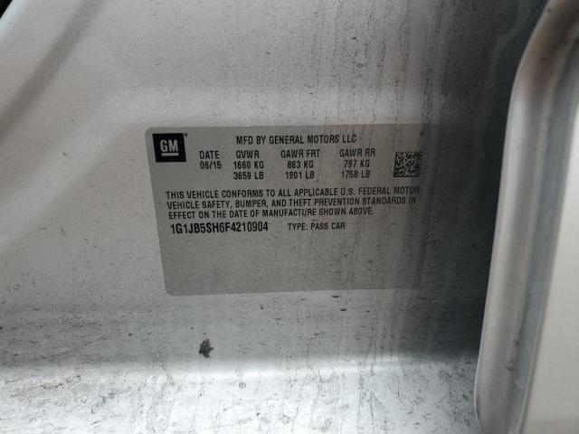1G1JB5SH6F4210904 - 2015 CHEVROLET SONIC LS 银色 照片 12