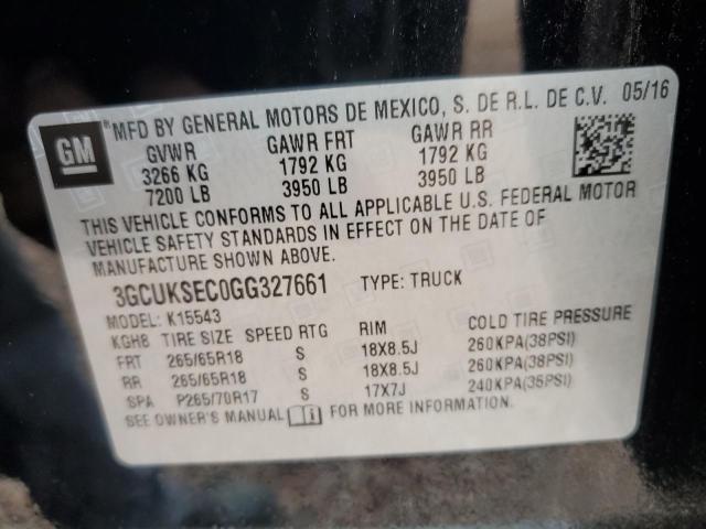 3GCUKSEC0GG327661 - 2016 CHEVROLET silverado K1500 LTZ BLACK photo 12