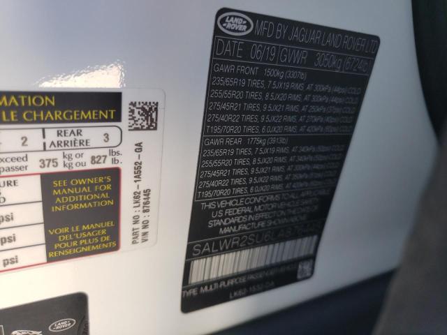 SALWR2SU6LA876445 - 2020 LAND ROVER RANGE ROVE HSE WHITE photo 14