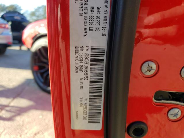 2C3CDZFJ9KH508752 - 2019 DODGE CHALLENGER R/T SCAT PACK RED photo 12