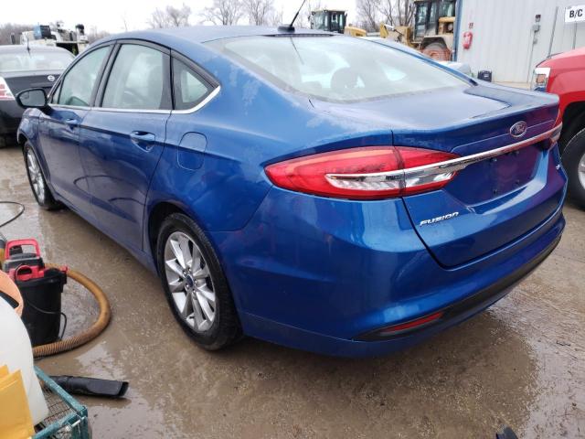 3FA6P0H76HR286915 - 2017 FORD FUSION SE BLUE photo 2