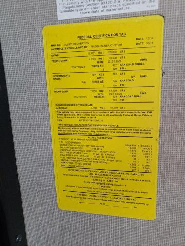 4UZACJDT6FCGN7722 - 2015 FREIGHTLINER CHASSIS XC თაფლისფერი ფოტო 10