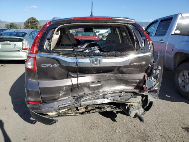 5J6RM4H9XGL067777 - 2016 HONDA CR-V TOURING GRAY photo 6