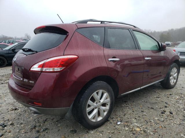 JN8AZ1MW2CW213715 - 2012 NISSAN MURANO S BURGUNDY photo 3