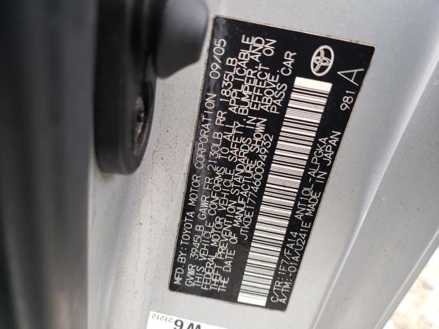 JTKDE177460094932 - 2006 TOYOTA SCION TC ვერცხლისფერი ფოტო 12