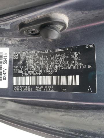 5TDZK23C38S129734 - 2008 TOYOTA SIENNA CE GRAY photo 13