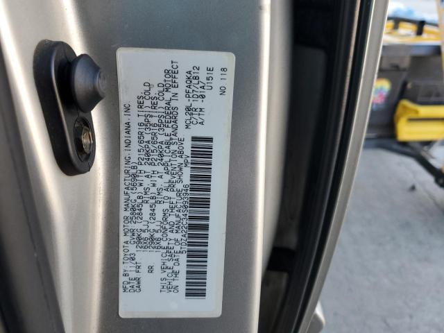 5TDZA22C34S093946 - 2004 TOYOTA SIENNA XLE SILVER photo 12