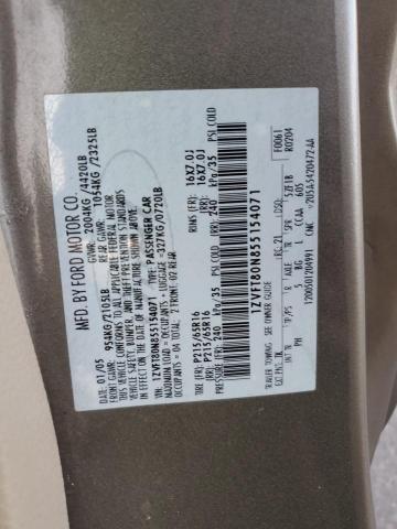 1ZVFT80N855154071 - 2005 FORD MUSTANG GRAY photo 12