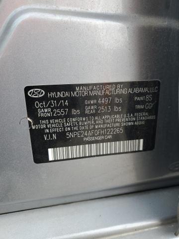 5NPE24AF0FH122265 - 2015 HYUNDAI SONATA SE SILVER photo 13