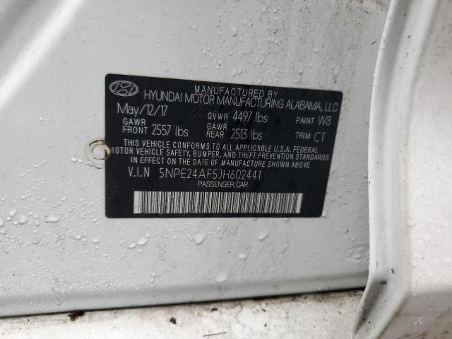 5NPE24AF5JH602441 - 2018 HYUNDAI SONATA SE WHITE photo 12