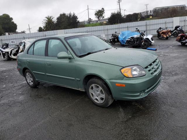 KMHCG45C75U615272 - 2005 HYUNDAI ACCENT GL GREEN photo 4