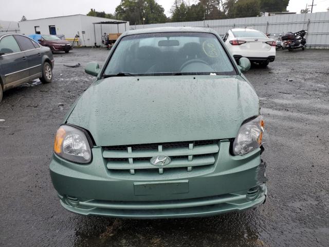 KMHCG45C75U615272 - 2005 HYUNDAI ACCENT GL GREEN photo 5