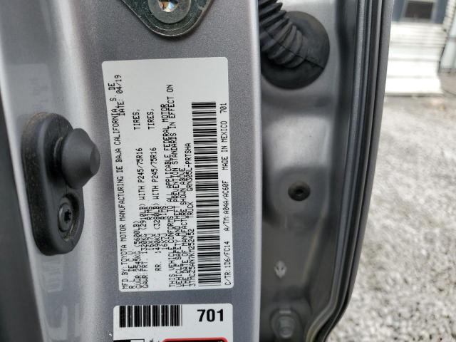 3TMCZ5AN7KM252452 - 2019 TOYOTA TACOMA DOUBLE CAB SILVER photo 12