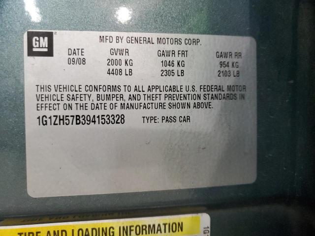 1G1ZH57B394153328 - 2009 CHEVROLET MALIBU 1LT Turquoise photo 12