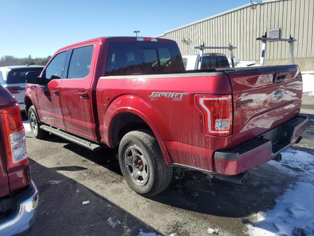 1FTEW1EF5GFD46429 - 2016 FORD F150 SUPERCREW RED photo 2